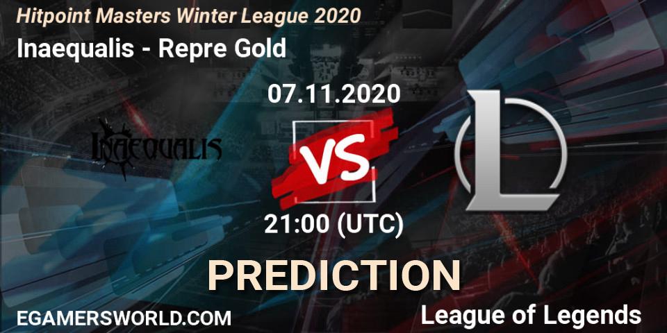 Inaequalis - Repre Gold: прогноз. 07.11.2020 at 21:00, LoL, Hitpoint Masters Winter League 2020