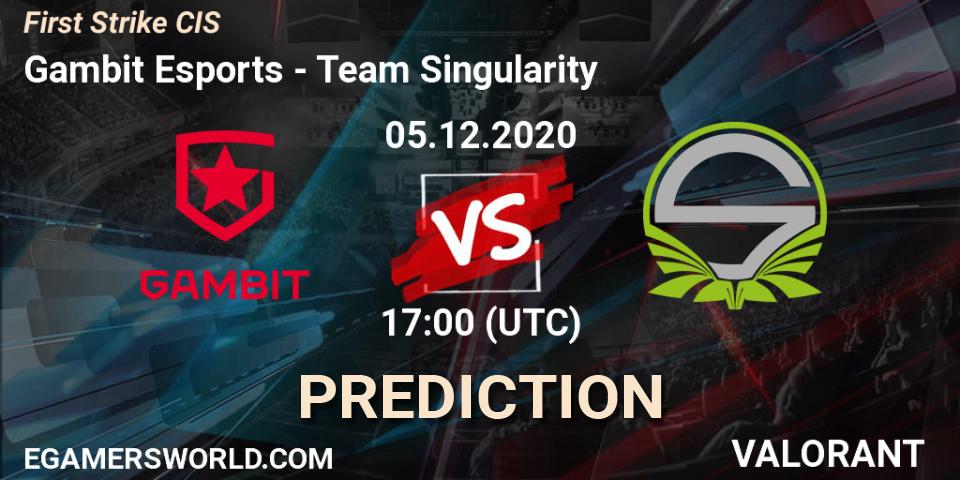 Gambit Esports - Team Singularity: прогноз. 05.12.2020 at 17:00, VALORANT, First Strike CIS