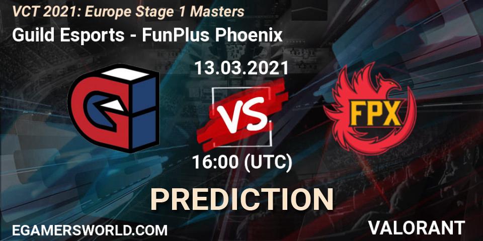 Guild Esports - FunPlus Phoenix: прогноз. 13.03.2021 at 16:00, VALORANT, VCT 2021: Europe Stage 1 Masters