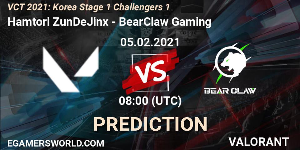 Hamtori ZunDeJinx - BearClaw Gaming: прогноз. 05.02.2021 at 10:00, VALORANT, VCT 2021: Korea Stage 1 Challengers 1