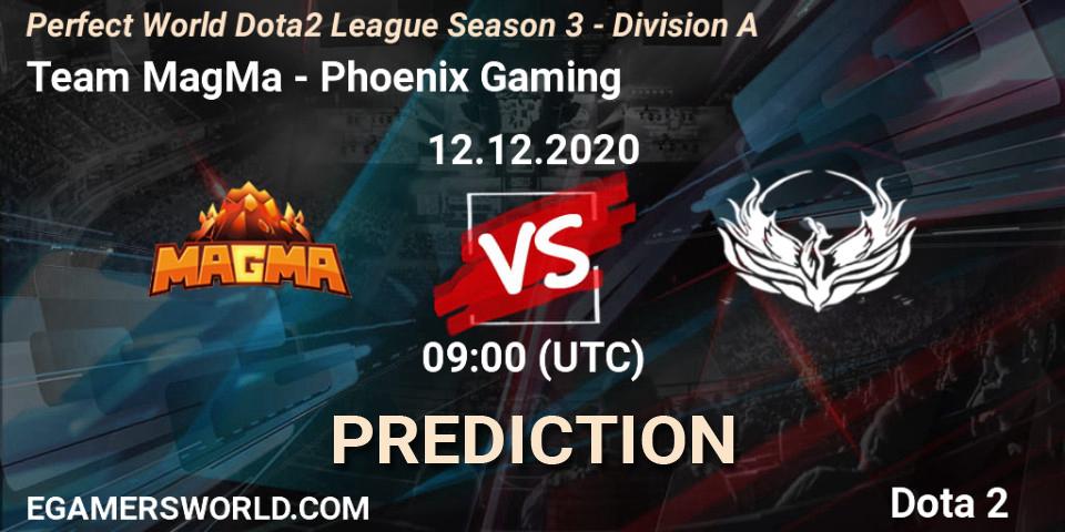 Team MagMa - Phoenix Gaming: прогноз. 12.12.2020 at 08:37, Dota 2, Perfect World Dota2 League Season 3 - Division A