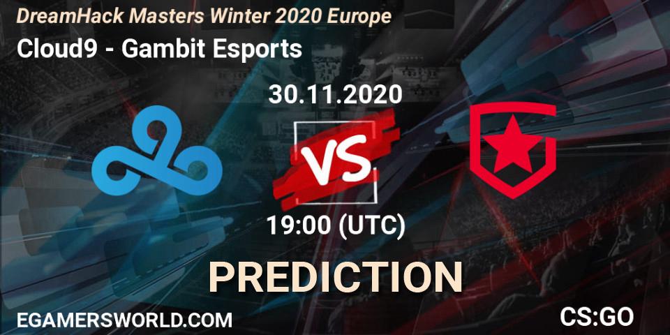 Cloud9 - Gambit Esports: прогноз. 30.11.2020 at 19:00, Counter-Strike (CS2), DreamHack Masters Winter 2020 Europe
