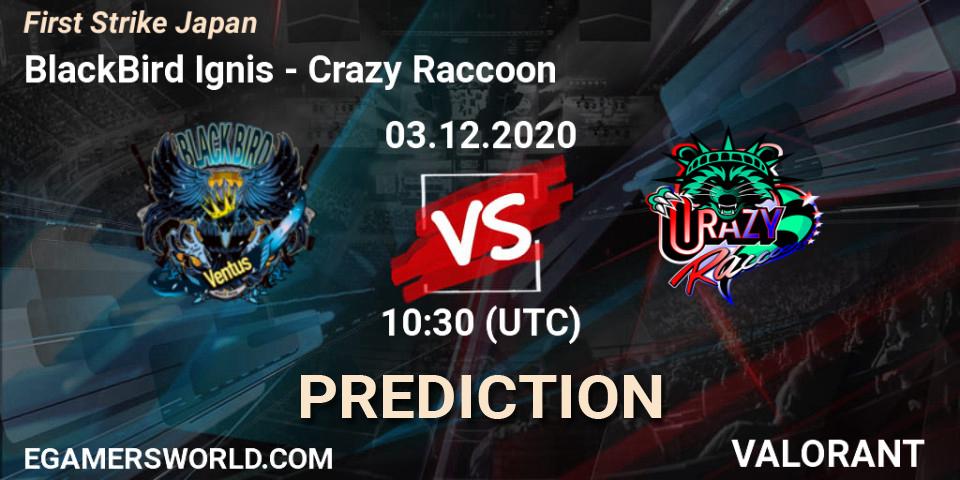 BlackBird Ignis - Crazy Raccoon: прогноз. 03.12.2020 at 07:00, VALORANT, First Strike Japan