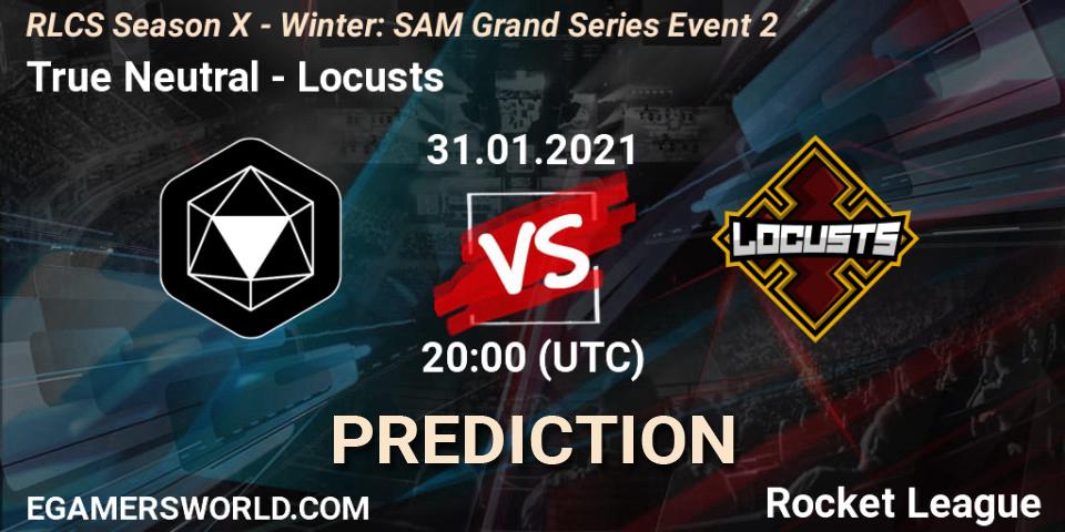 True Neutral - Locusts: прогноз. 31.01.2021 at 21:00, Rocket League, RLCS Season X - Winter: SAM Grand Series Event 2