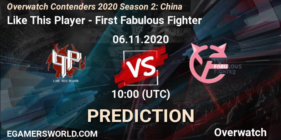 Like This Player - First Fabulous Fighter: прогноз. 06.11.2020 at 08:00, Overwatch, Overwatch Contenders 2020 Season 2: China
