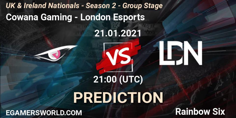 Cowana Gaming - London Esports: прогноз. 21.01.2021 at 21:00, Rainbow Six, UK & Ireland Nationals - Season 2 - Group Stage