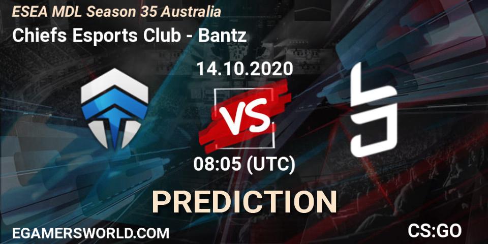 Chiefs Esports Club - Bantz: прогноз. 14.10.2020 at 08:05, Counter-Strike (CS2), ESEA MDL Season 35 Australia