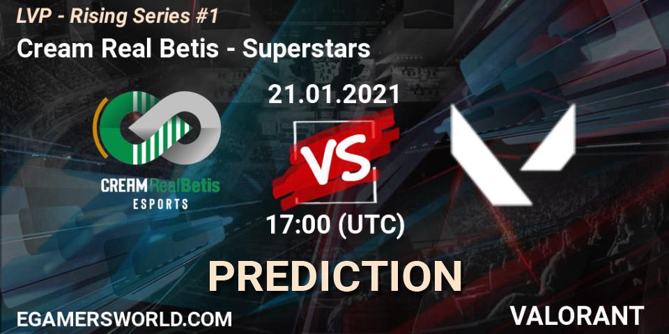 Cream Real Betis - Superstars: прогноз. 21.01.2021 at 17:00, VALORANT, LVP - Rising Series #1