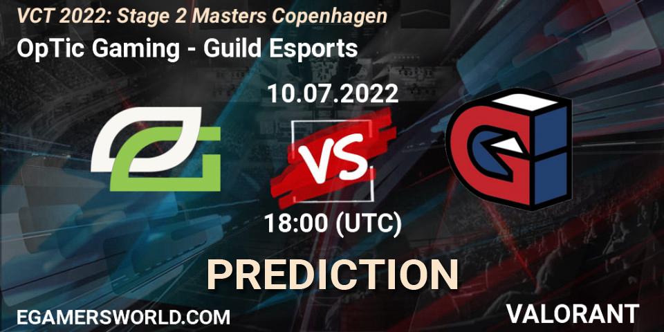 OpTic Gaming - Guild Esports: прогноз. 10.07.2022 at 19:35, VALORANT, VCT 2022: Stage 2 Masters Copenhagen