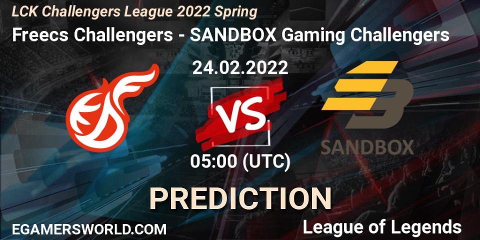 Freecs Challengers - SANDBOX Gaming Challengers: прогноз. 24.02.2022 at 05:00, LoL, LCK Challengers League 2022 Spring