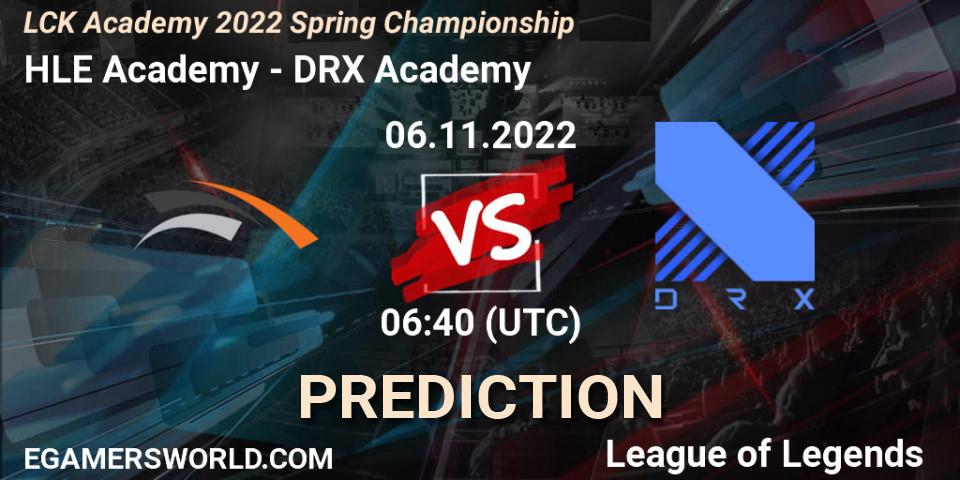 HLE Academy - DRX Academy: прогноз. 06.11.2022 at 06:40, LoL, LCK Academy 2022 Spring Championship