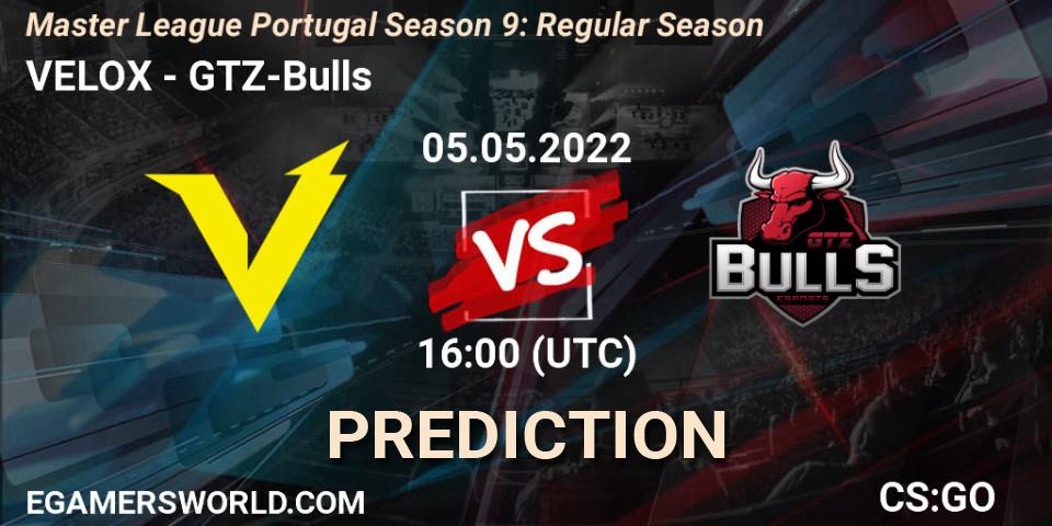 VELOX - GTZ-Bulls: прогноз. 05.05.2022 at 16:00, Counter-Strike (CS2), Master League Portugal Season 9: Regular Season