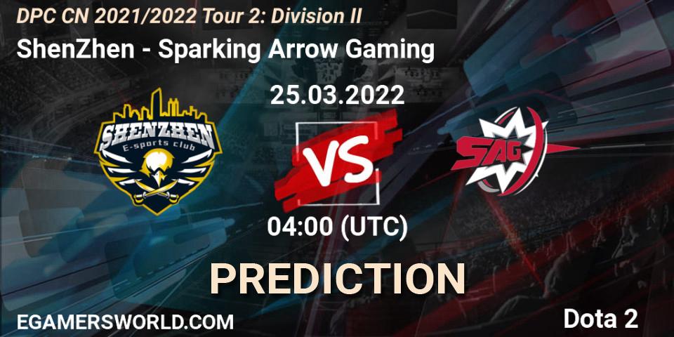 ShenZhen - Sparking Arrow Gaming: прогноз. 25.03.22, Dota 2, DPC 2021/2022 Tour 2: CN Division II (Lower)