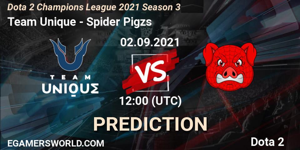 Team Unique - Spider Pigzs: прогноз. 02.09.2021 at 12:01, Dota 2, Dota 2 Champions League 2021 Season 3