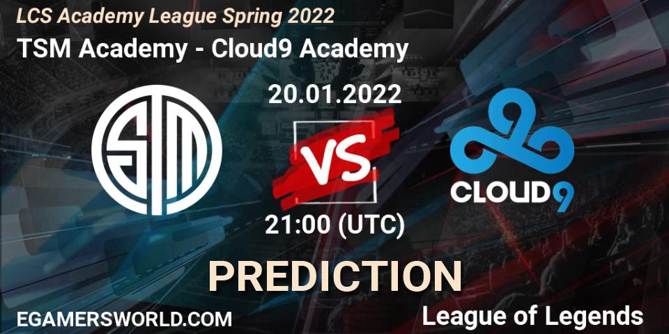 TSM Academy - Cloud9 Academy: прогноз. 20.01.2022 at 21:00, LoL, LCS Academy League Spring 2022