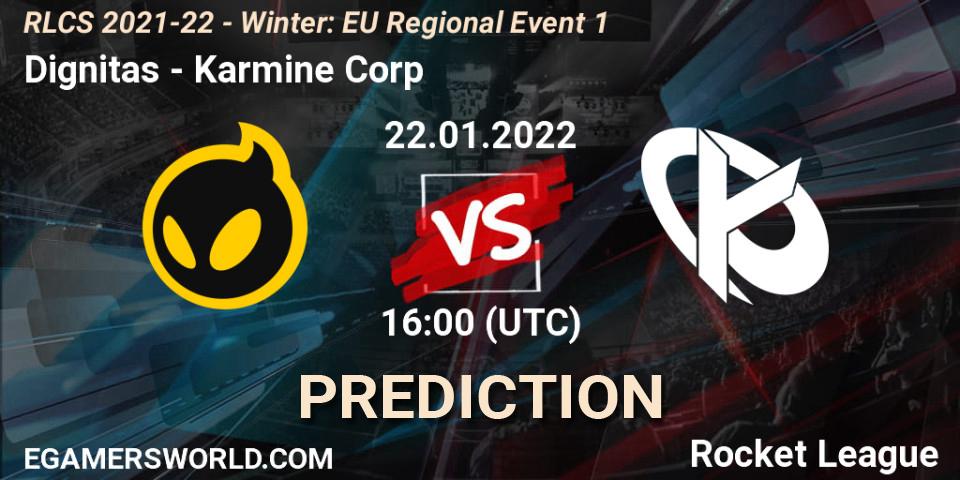 Dignitas - Karmine Corp: прогноз. 22.01.22, Rocket League, RLCS 2021-22 - Winter: EU Regional Event 1
