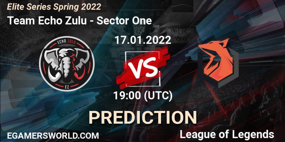 Team Echo Zulu - Sector One: прогноз. 17.01.2022 at 19:00, LoL, Elite Series Spring 2022