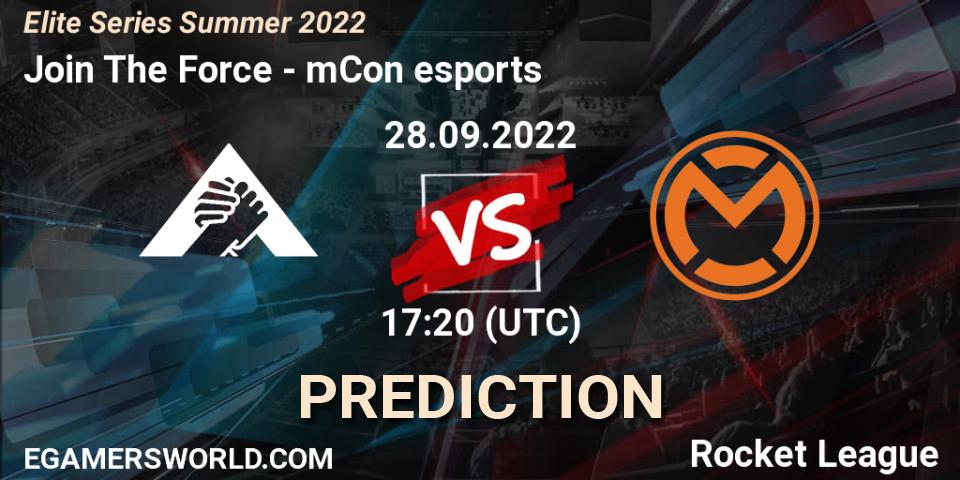 Join The Force - mCon esports: прогноз. 28.09.2022 at 17:20, Rocket League, Elite Series Summer 2022