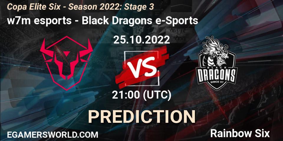 w7m esports - Black Dragons e-Sports: прогноз. 25.10.2022 at 21:00, Rainbow Six, Copa Elite Six - Season 2022: Stage 3