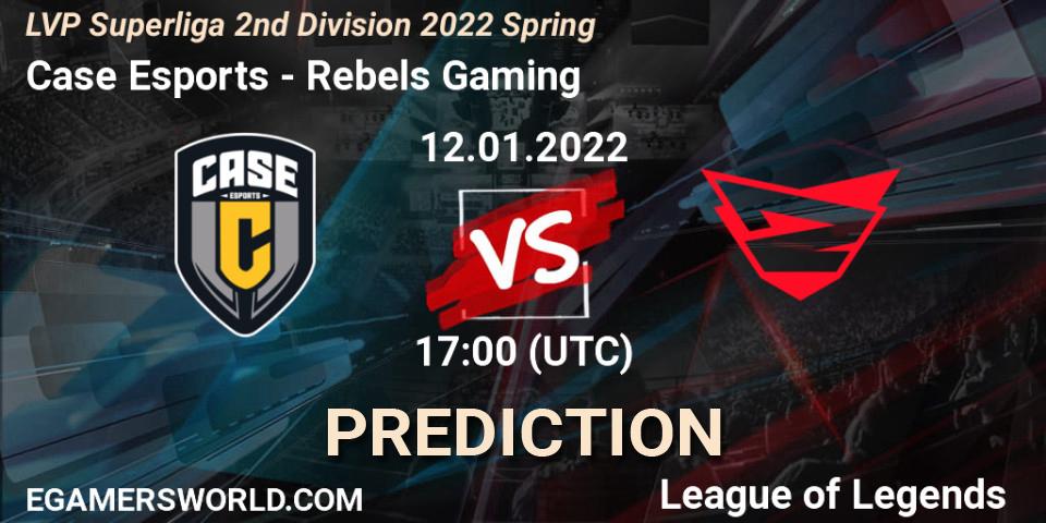 Case Esports - Rebels Gaming: прогноз. 12.01.2022 at 17:00, LoL, LVP Superliga 2nd Division 2022 Spring