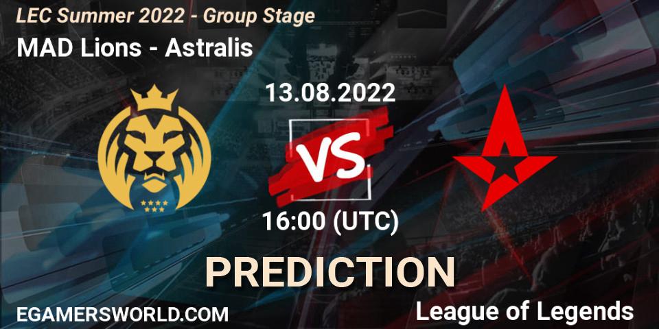 MAD Lions - Astralis: прогноз. 13.08.2022 at 17:00, LoL, LEC Summer 2022 - Group Stage