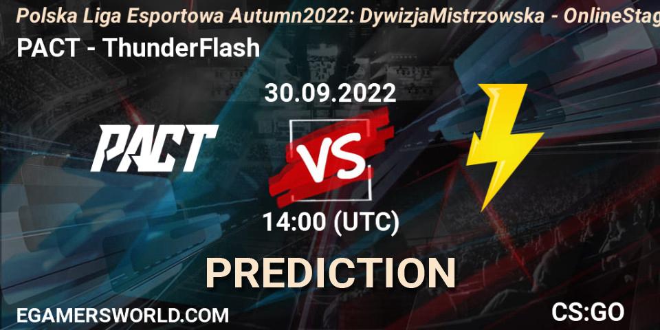 PACT - ThunderFlash: прогноз. 30.09.22, CS2 (CS:GO), Polska Liga Esportowa Autumn 2022: Dywizja Mistrzowska - Online Stage