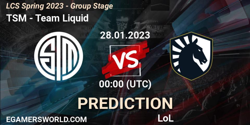 TSM - Team Liquid: прогноз. 28.01.23, LoL, LCS Spring 2023 - Group Stage