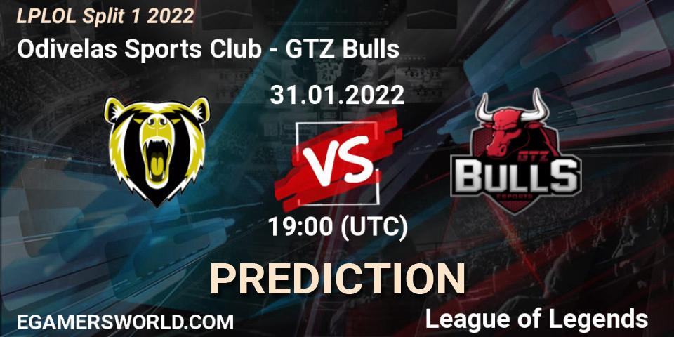 Odivelas Sports Club - GTZ Bulls: прогноз. 31.01.2022 at 19:00, LoL, LPLOL Split 1 2022