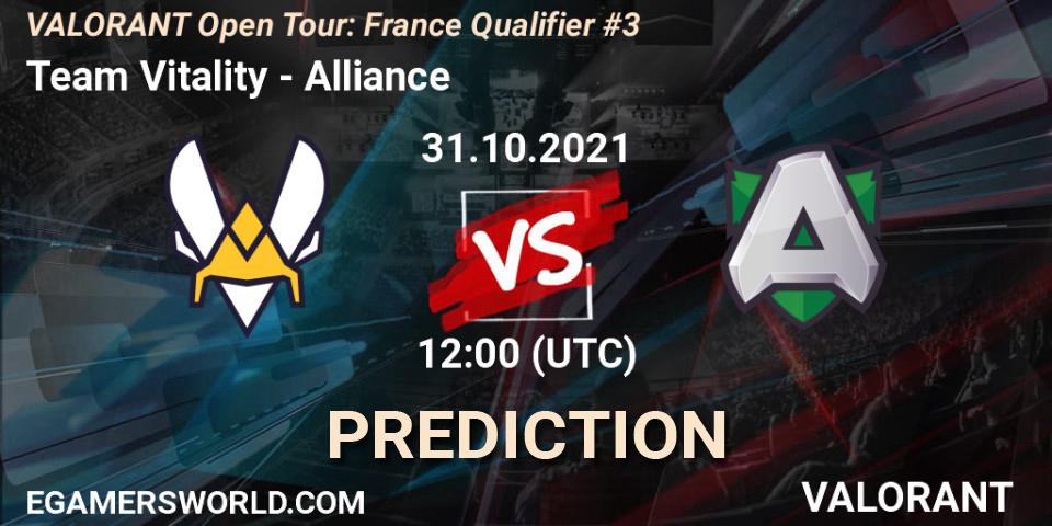 Team Vitality - Alliance: прогноз. 31.10.2021 at 12:00, VALORANT, VALORANT Open Tour: France Qualifier #3