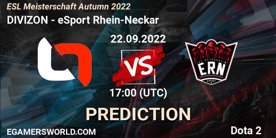 DIVIZON - eSport Rhein-Neckar: прогноз. 22.09.2022 at 17:11, Dota 2, ESL Meisterschaft Autumn 2022