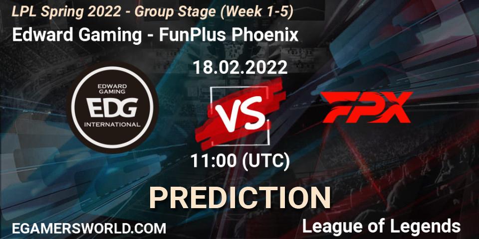 Edward Gaming - FunPlus Phoenix: прогноз. 18.02.2022 at 12:25, LoL, LPL Spring 2022 - Group Stage (Week 1-5)