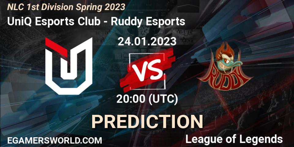 UniQ Esports Club - Ruddy Esports: прогноз. 24.01.2023 at 20:00, LoL, NLC 1st Division Spring 2023