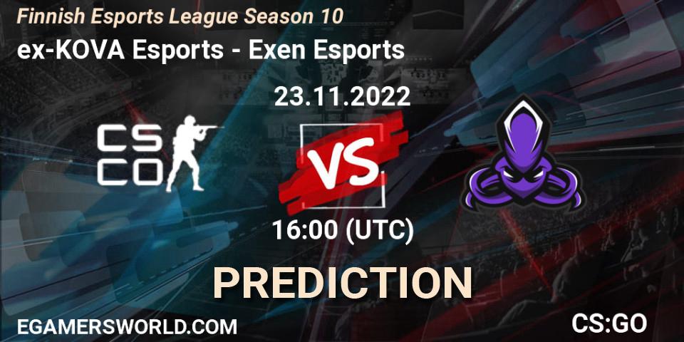 ex-KOVA Esports - Exen Esports: прогноз. 23.11.22, CS2 (CS:GO), Finnish Esports League Season 10