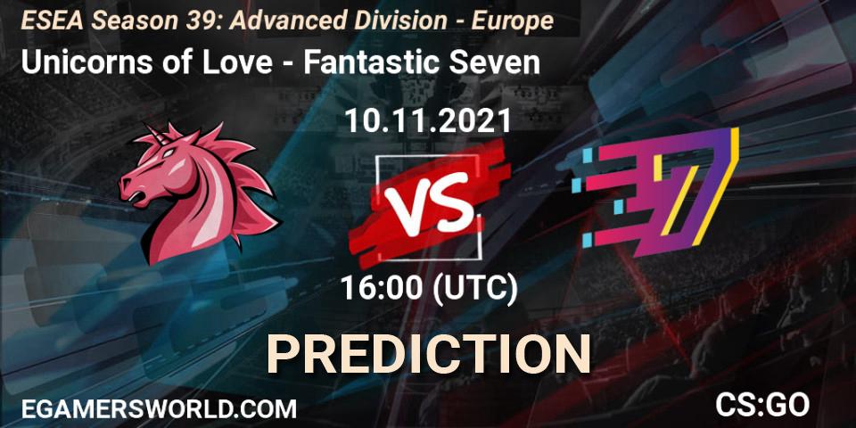 Unicorns of Love - Fantastic Seven: прогноз. 10.11.21, CS2 (CS:GO), ESEA Season 39: Advanced Division - Europe
