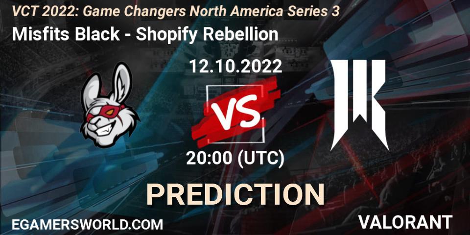 Misfits Black - Shopify Rebellion: прогноз. 12.10.2022 at 20:10, VALORANT, VCT 2022: Game Changers North America Series 3