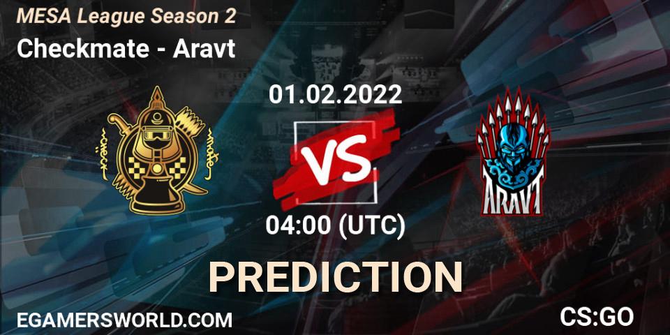 Checkmate - Aravt: прогноз. 01.02.2022 at 04:00, Counter-Strike (CS2), MESA League Season 2