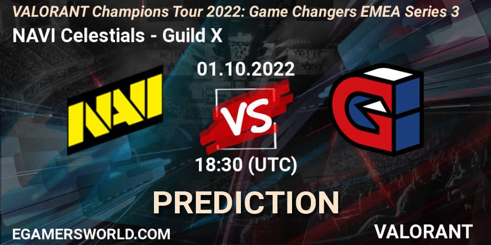 NAVI Celestials - Guild X: прогноз. 01.10.2022 at 18:30, VALORANT, VCT 2022: Game Changers EMEA Series 3