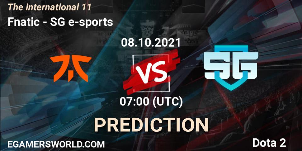 Fnatic - SG e-sports: прогноз. 08.10.2021 at 07:08, Dota 2, The Internationa 2021