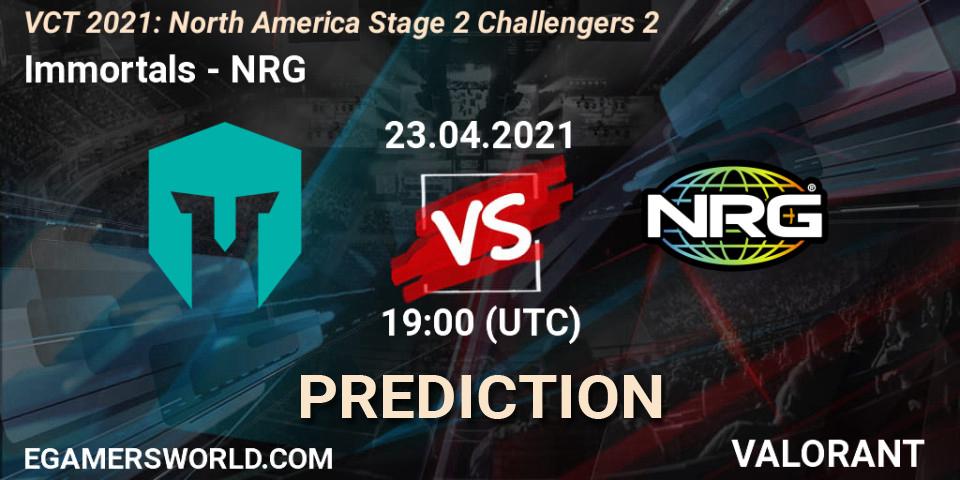 Immortals - NRG: прогноз. 23.04.2021 at 19:00, VALORANT, VCT 2021: North America Stage 2 Challengers 2
