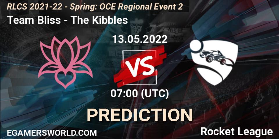Team Bliss - The Kibbles: прогноз. 13.05.2022 at 07:00, Rocket League, RLCS 2021-22 - Spring: OCE Regional Event 2