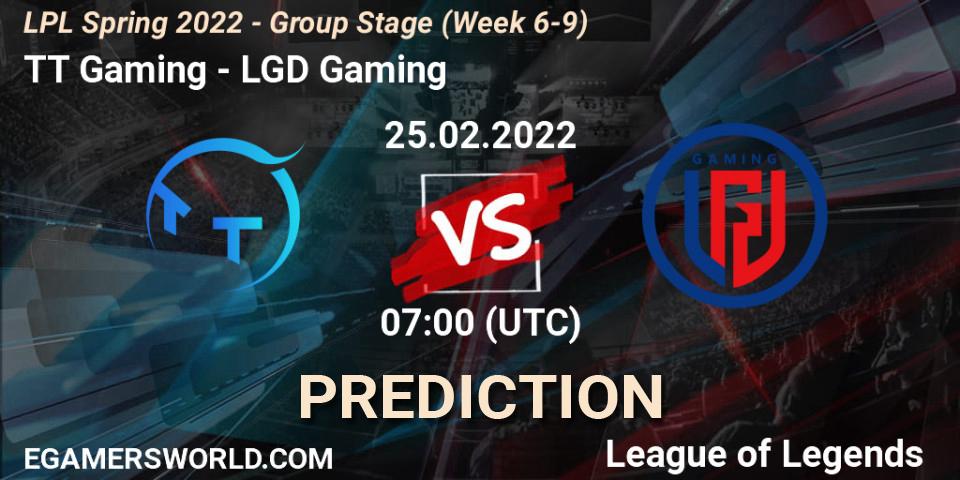 TT Gaming - LGD Gaming: прогноз. 25.02.2022 at 07:00, LoL, LPL Spring 2022 - Group Stage (Week 6-9)
