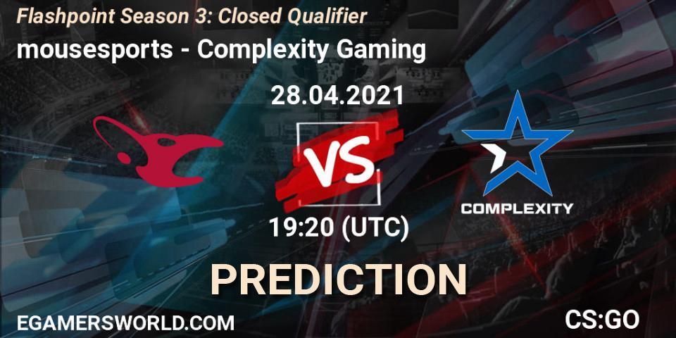 mousesports - Complexity Gaming: прогноз. 28.04.2021 at 19:30, Counter-Strike (CS2), Flashpoint Season 3: Closed Qualifier