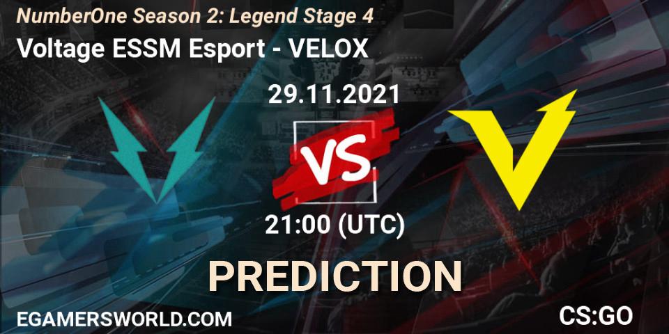 Voltage ESSM Esport - VELOX: прогноз. 29.11.2021 at 21:00, Counter-Strike (CS2), NumberOne Season 2: Legend Stage 4
