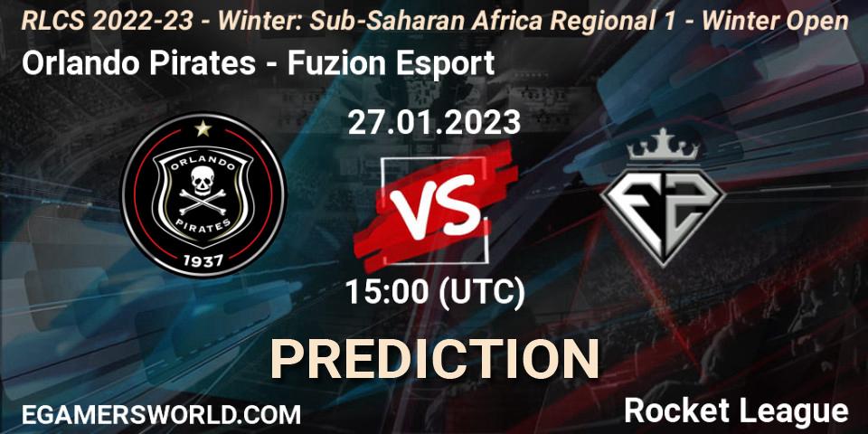 Orlando Pirates - Fuzion Esport: прогноз. 27.01.2023 at 15:00, Rocket League, RLCS 2022-23 - Winter: Sub-Saharan Africa Regional 1 - Winter Open