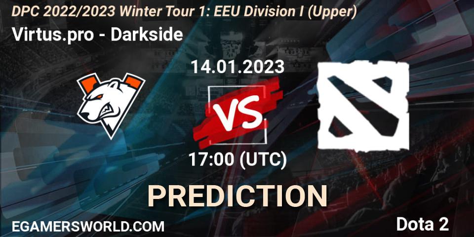 Virtus.pro - Darkside: прогноз. 14.01.2023 at 17:08, Dota 2, DPC 2022/2023 Winter Tour 1: EEU Division I (Upper)