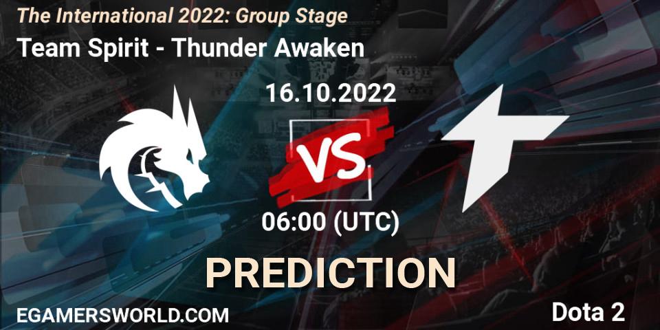 Team Spirit - Thunder Awaken: прогноз. 16.10.2022 at 06:33, Dota 2, The International 2022: Group Stage