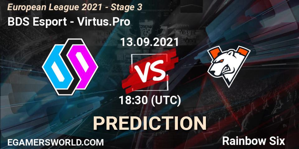 BDS Esport - Virtus.Pro: прогноз. 13.09.2021 at 18:30, Rainbow Six, European League 2021 - Stage 3