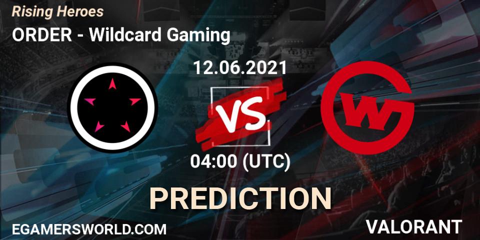 ORDER - Wildcard Gaming: прогноз. 12.06.2021 at 04:00, VALORANT, Rising Heroes