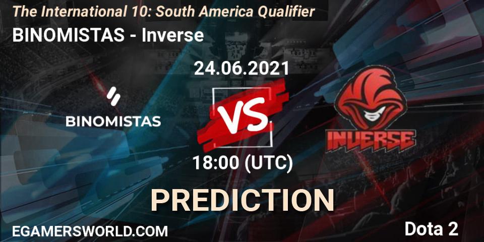 BINOMISTAS - Inverse: прогноз. 24.06.2021 at 18:08, Dota 2, The International 10: South America Qualifier