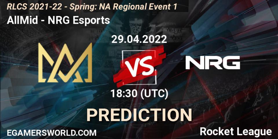 AllMid - NRG Esports: прогноз. 29.04.2022 at 18:30, Rocket League, RLCS 2021-22 - Spring: NA Regional Event 1